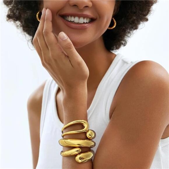 Chunky Bangle Bracelets - Picture 2 of 4